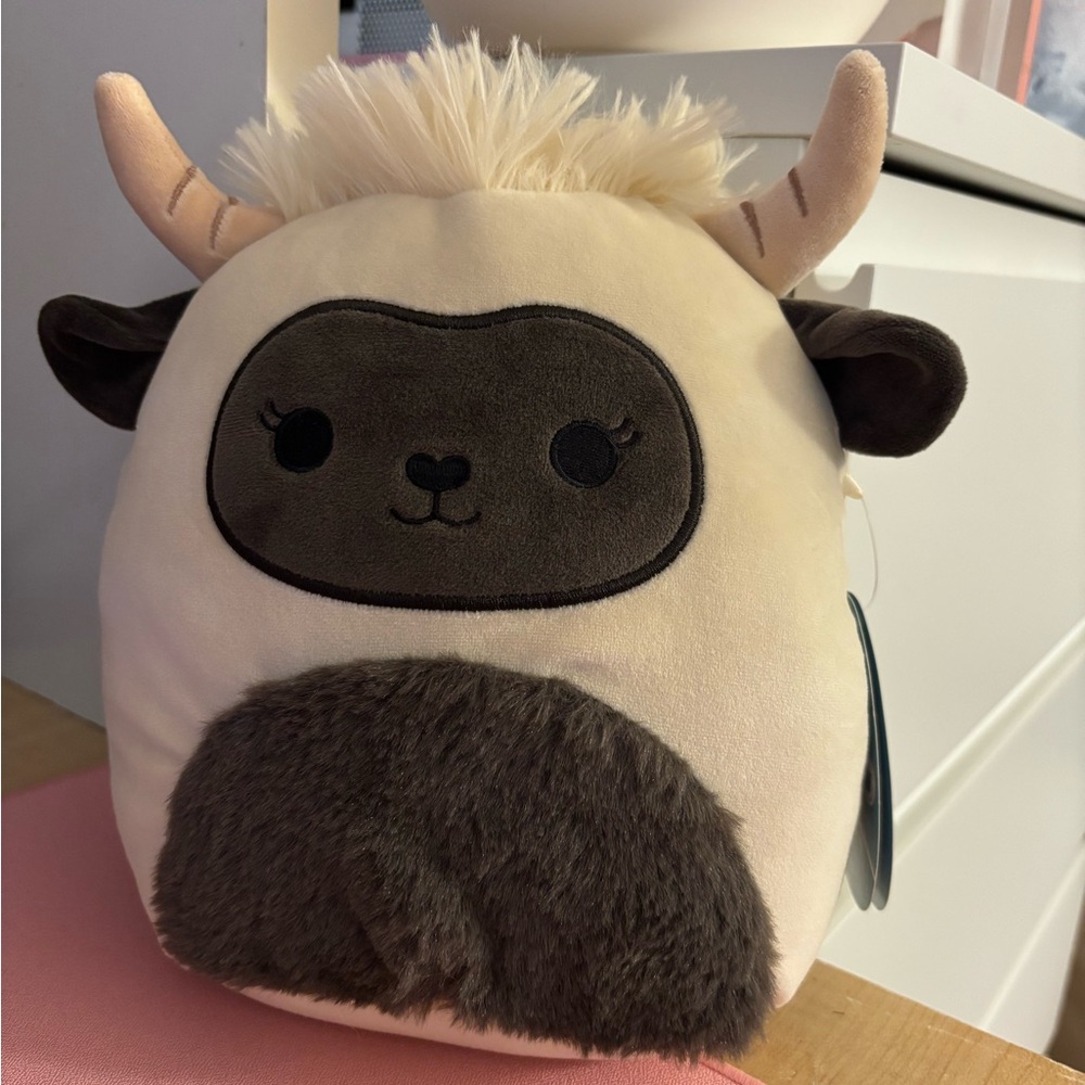Squishmallows Cream and Black Plush